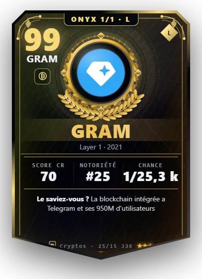 Carte Reflex Gram, version Onyx 1/1