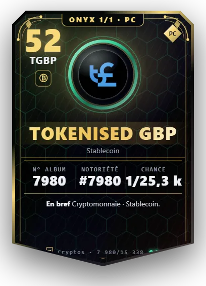 Carte Reflex Tokenised GBP, version Onyx 1/1