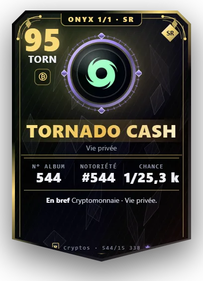 Carte Reflex Tornado Cash, version Onyx 1/1