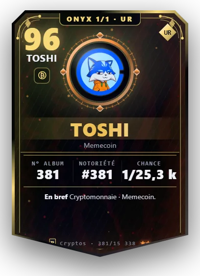 Carte Reflex Toshi, version Onyx 1/1