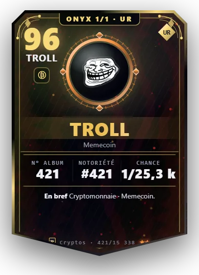 Carte Reflex TROLL, version Onyx 1/1