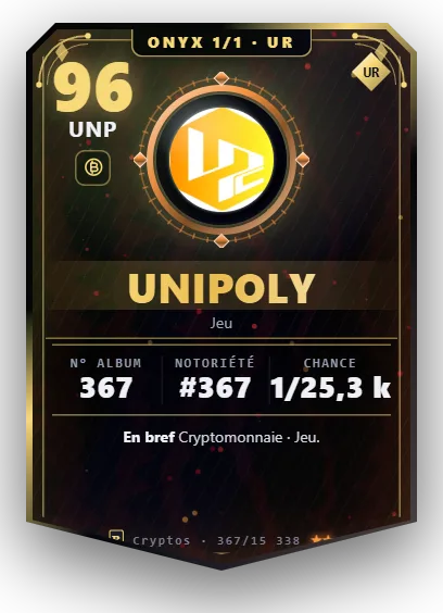Carte Reflex Unipoly, version Onyx 1/1