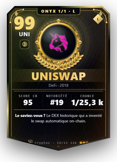 Carte Reflex Uniswap, version Onyx 1/1