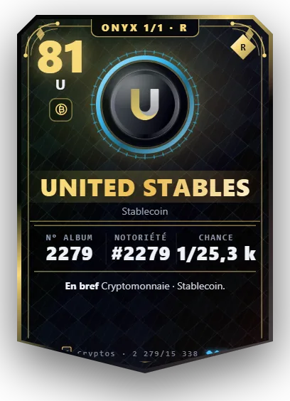 Carte Reflex United Stables, version Onyx 1/1