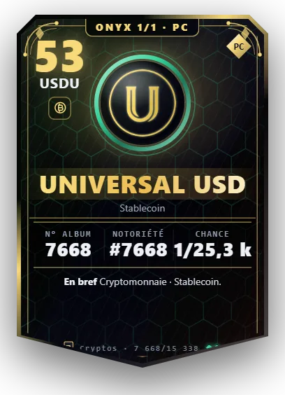 Carte Reflex Universal USD, version Onyx 1/1