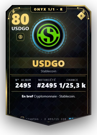Carte Reflex USDGO, version Onyx 1/1