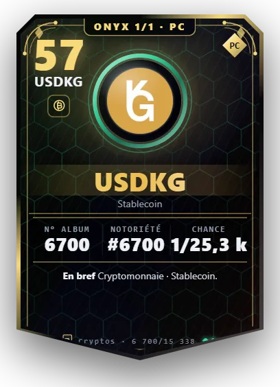 Carte Reflex USDKG, version Onyx 1/1