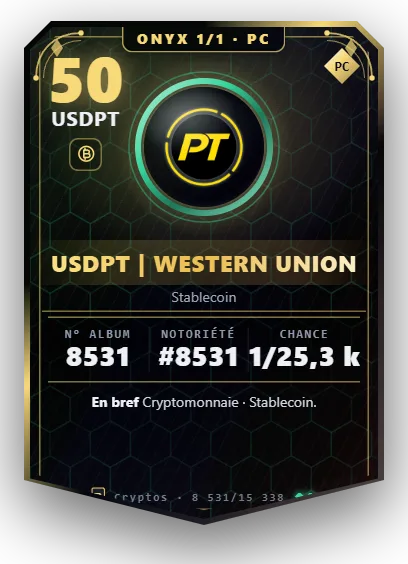 Carte Reflex USDPT | Western Union, version Onyx 1/1