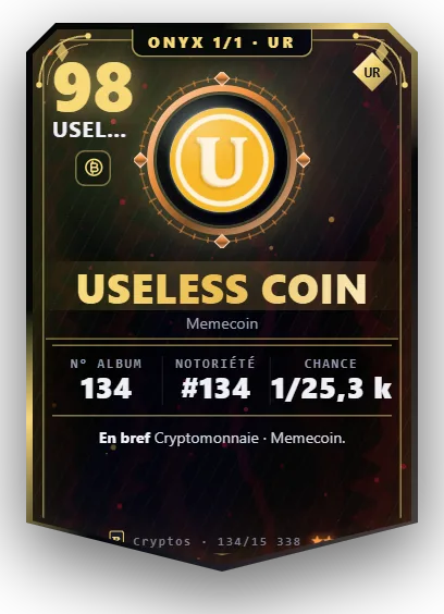 Carte Reflex Useless Coin, version Onyx 1/1