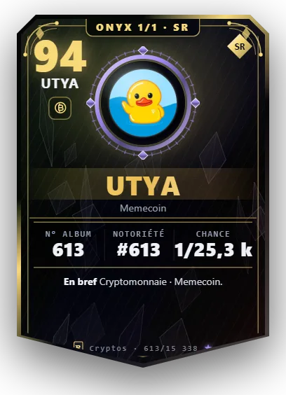 Carte Reflex Utya, version Onyx 1/1