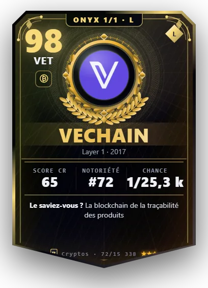Carte Reflex VeChain, version Onyx 1/1