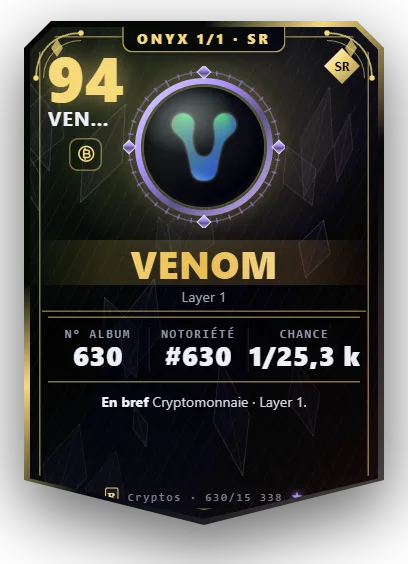 Carte Reflex Venom, version Onyx 1/1