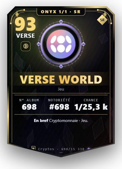 Carte Reflex Verse World, version Onyx 1/1