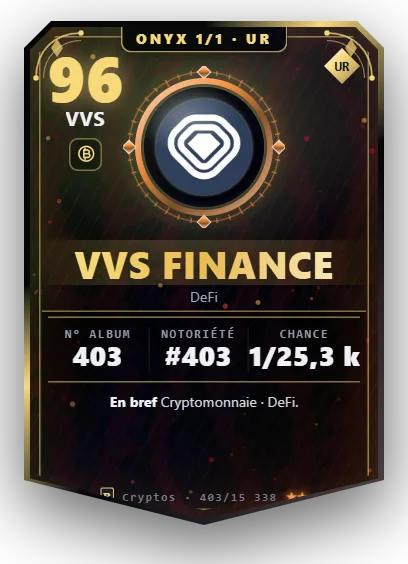 Carte Reflex VVS Finance, version Onyx 1/1