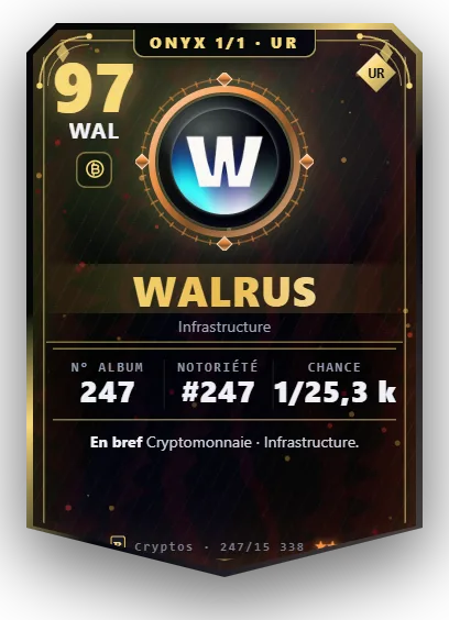 Carte Reflex Walrus, version Onyx 1/1