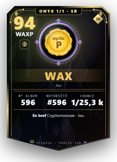 Carte Reflex WAX, version Onyx 1/1