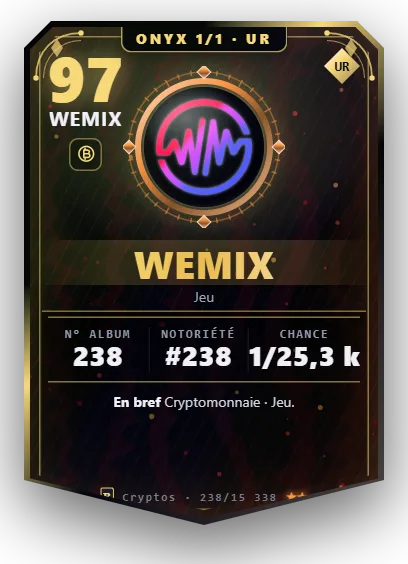 Carte Reflex WEMIX, version Onyx 1/1