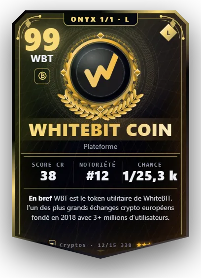 Carte Reflex WhiteBIT Coin, version Onyx 1/1