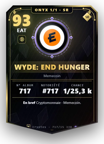 Carte Reflex WYDE: End Hunger, version Onyx 1/1