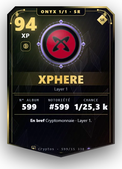 Carte Reflex Xphere, version Onyx 1/1