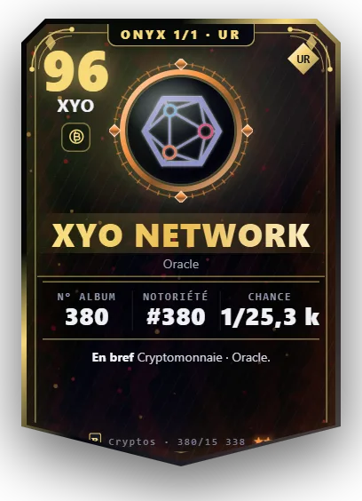 Carte Reflex XYO Network, version Onyx 1/1
