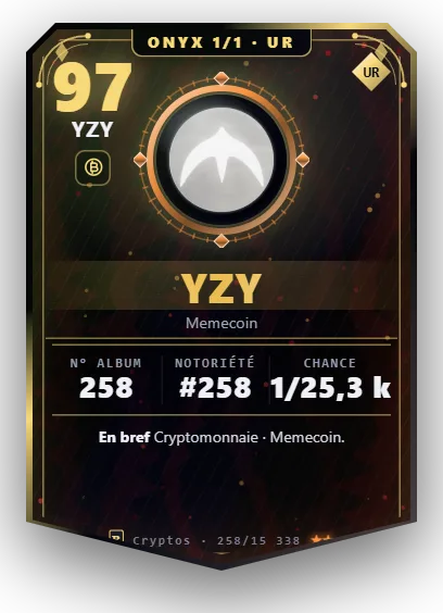 Carte Reflex YZY, version Onyx 1/1