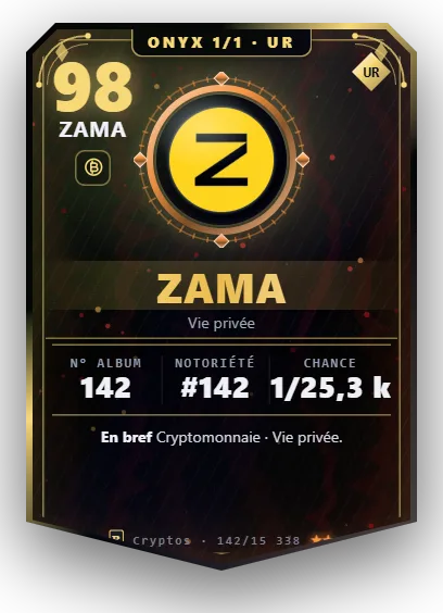 Carte Reflex Zama, version Onyx 1/1