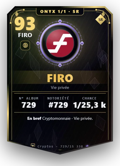 Carte Reflex Firo, version Onyx 1/1