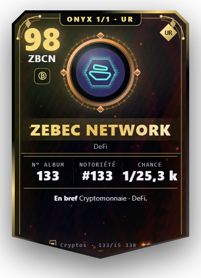 Carte Reflex Zebec Network, version Onyx 1/1