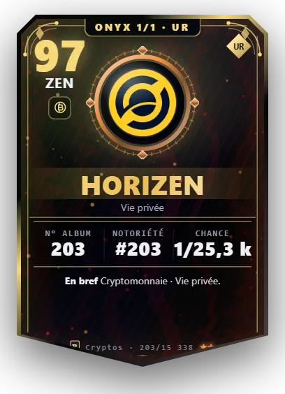 Carte Reflex Horizen, version Onyx 1/1