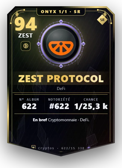 Carte Reflex Zest Protocol, version Onyx 1/1