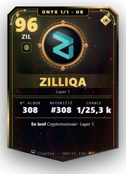 Carte Reflex Zilliqa, version Onyx 1/1