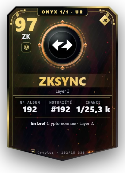 Carte Reflex ZKsync, version Onyx 1/1