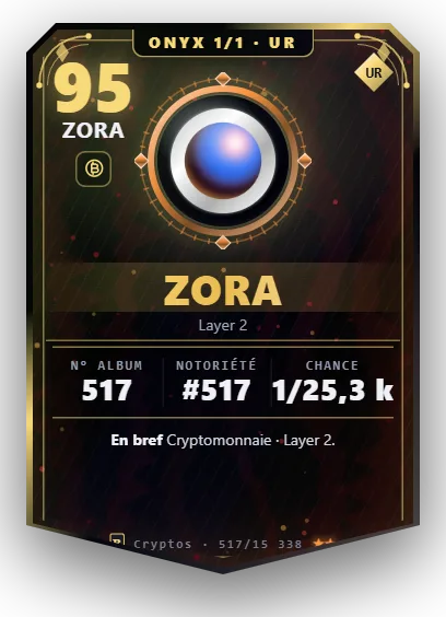 Carte Reflex Zora, version Onyx 1/1
